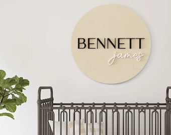 Custom Round Wood Name Sign Kit: DIY Nursery Decor