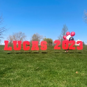 Graduation Yard Sign Letters with Yard Stakes Included | Custom Large Plastic Event Letters | Class of 2024 Graduation Letters