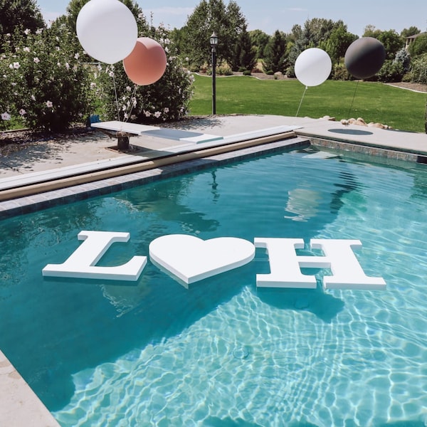 Wedding, Anniversary, or Engagement Foam Letters | 2" Thick Floating Pool Letters and Numbers | Customizable Large Foam Letters