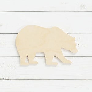 Unfinished Wood Bear Cutout: DIY Craft Shape