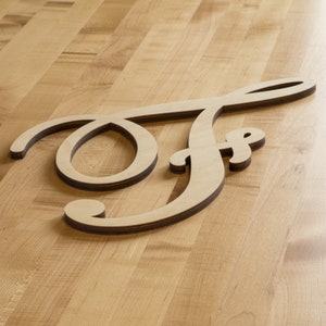 Fancy Wood Monogram | Script Cursive Initial Letter | Wooden Script ...