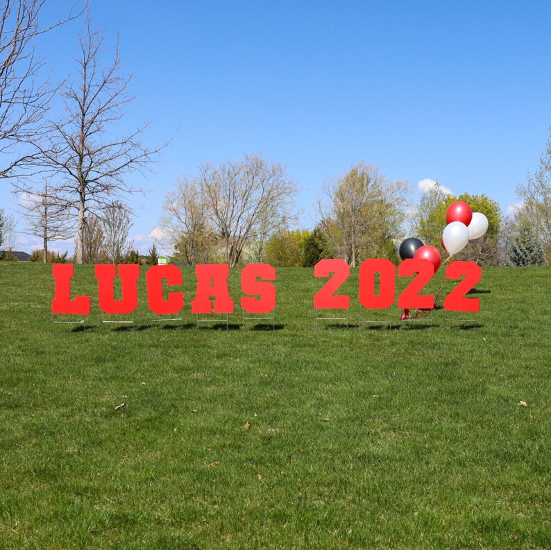 Graduation Yard Sign Letters With Yard Stakes Included Etsy