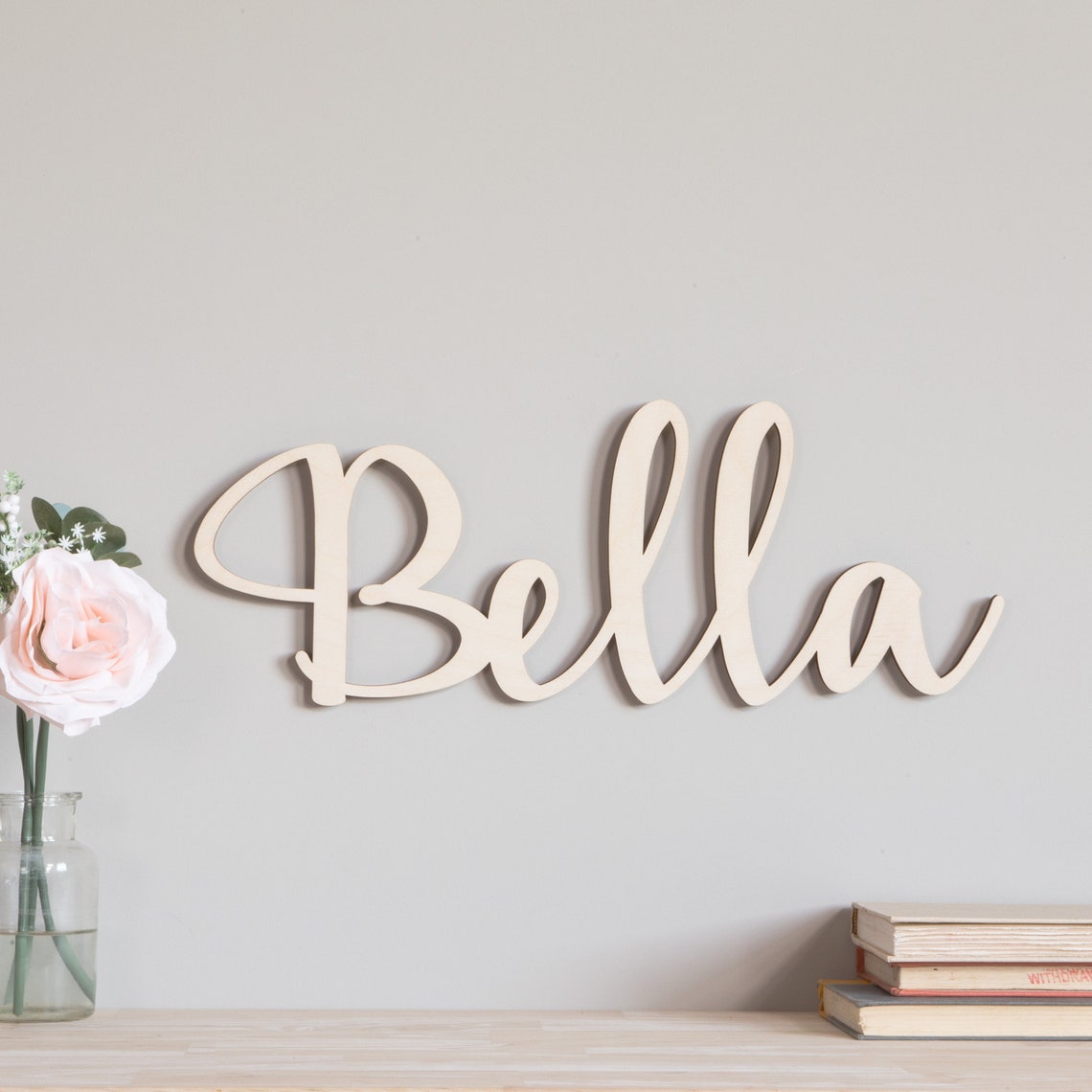 Script Wood Letters Cursive Wall Letters Nursery Name Etsy