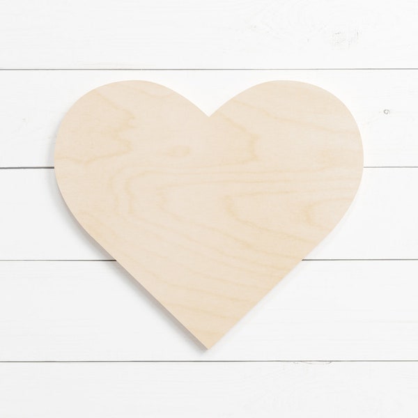 1/4" Thick Unfinished Wood Heart Shape | Wooden Heart Shape for DIY crafts | Large Heart Shape | Small Heart Shape