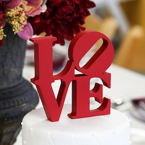LOVE Cake Topper: Baltic Birch Wedding Anniversary Decoration