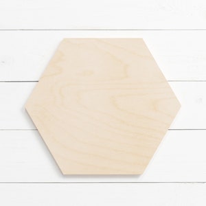1/4&quot; Thick Unfinished Wood Hexagon Shape in Various Sizes | Hexagon Craft Shape | Large Hexagon Shape | Small Hexagon Shape