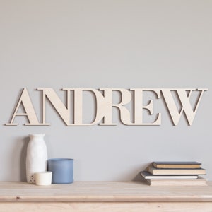 Wooden Word | Wood Name Sign | Nursery Name | Kid&#39;s Room Name | Connected Wood Letters