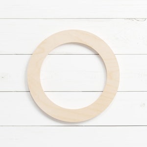 1/8&quot; Thick Wood Ring for DIY Wreath, Frame, or Craft Project | Circle Frame | Round Wood Sign | Wreath Form | Large Wooden Circle Shape