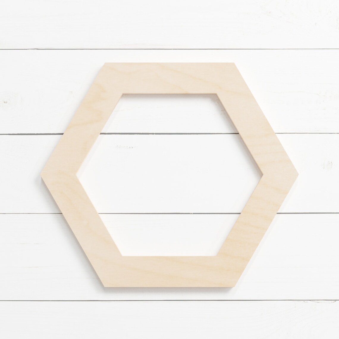 1/8 Thick Unfinished Wood Hexagon Frame Shape in Various Etsy
