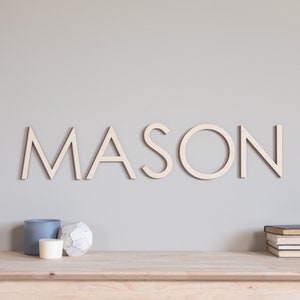 Modern Wood Letters | Modern Nursery Name | Mid-Century Modern Wooden Wall Letters | Century Gothic Wood Letters