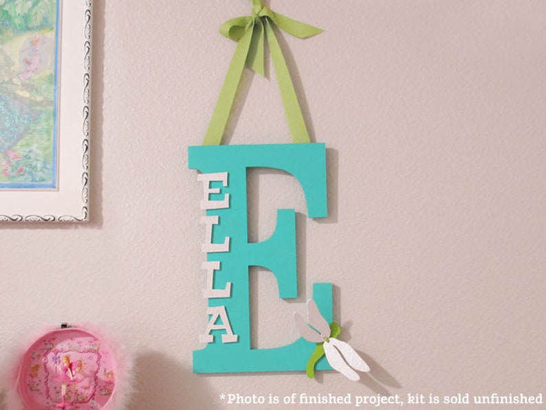 Custom Nursery Monogram Name Kit Kid's Room Wooden Etsy