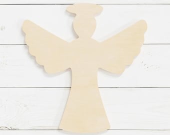 Angel Cutout Wood Craft Shape  | Choose Your Size | Unfinished Wood for DIY Holiday Crafts & Decor