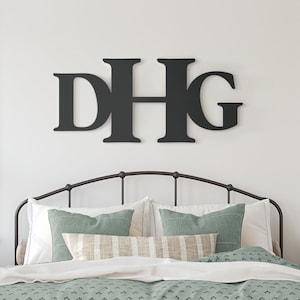 Painted Connected Wood Monogram | Three Connected Letters | 35+ Color Options  | DIY Custom Wall Hanging | Personalized Sign