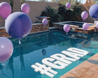 Custom Graduation Foam Letters | 1" Thick Floating Pool Letters and Numbers | Large Foam Letters