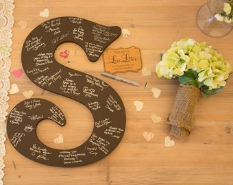 Large Painted Monogram Wedding Guest Book Alternative