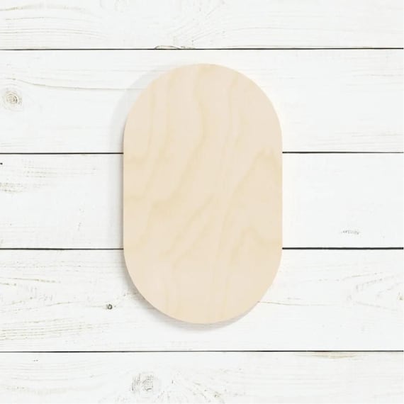 Rounded Rectangle Shape Bread Board Design, Unfinished Wood Cutout 