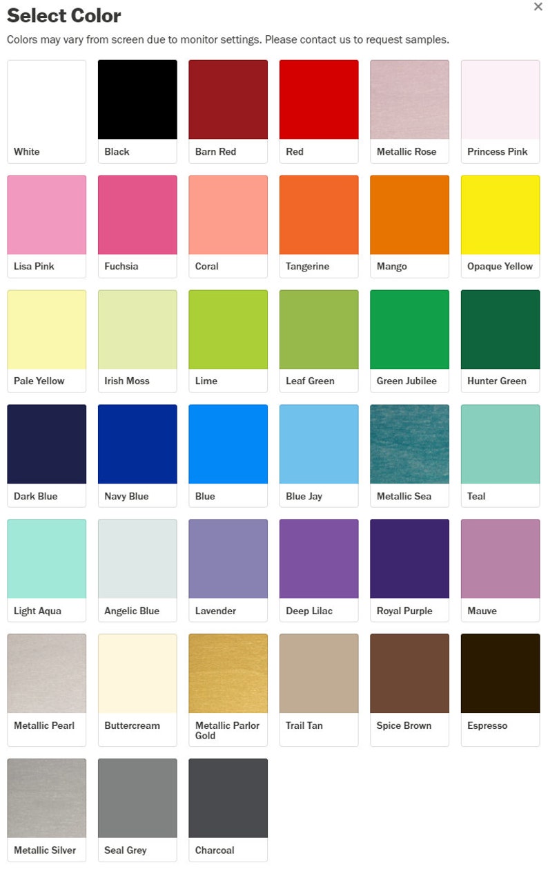 color options for larger number