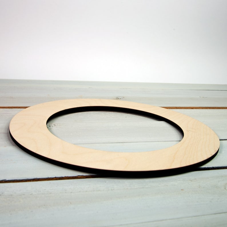 unfinished wooden ring shape for making a wreath, circle frame, or other craft projects