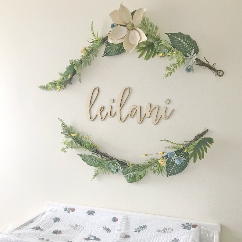 Script Wooden Letters Fancy Wall Letters Nursery Name Etsy