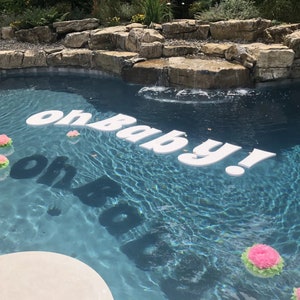 Floating Baby Foam Letters | 1" Thick Customizable Large Foam Letters or Numbers | Large Pool Party Décor