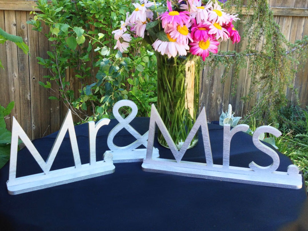Painted Mr. and Mrs. Standing Wood Letters Sign | Mr and Mrs Standing ...