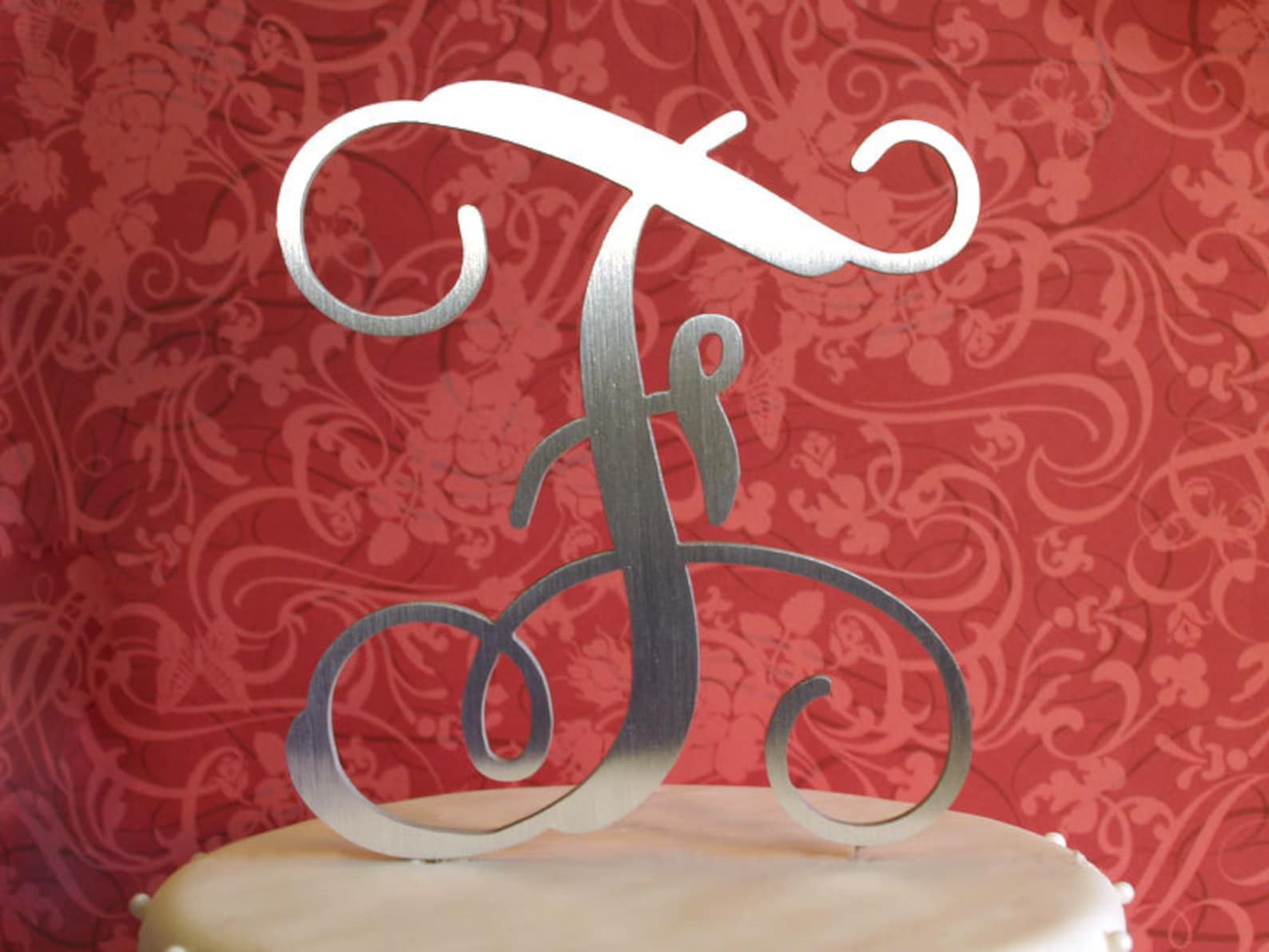 Vine Metal Wedding Cake Topper Custom Monogram Cake Topper Etsy