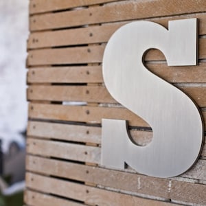 1/4&quot; Thick Aluminum Metal Letters or Numbers for Indoor or Outdoor Use | Custom Brushed Metal Letters or Numbers | House Address Numbers