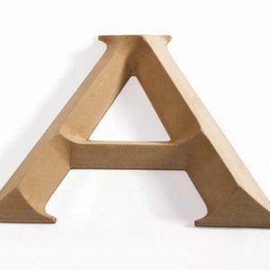 Prismatic Wood Letter  | Custom Dimension Letter | Router Carved With Multi-Angle Surface | Large Wood Monogram | Office Décor | Home Décor