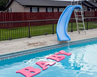 Painted 1" thick Foam Pool Letters for Personalized Pool Décor - Customize for Parties, Celebrations, Graduations, Holidays, and Weddings.