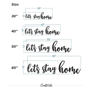 size options for lets stay home