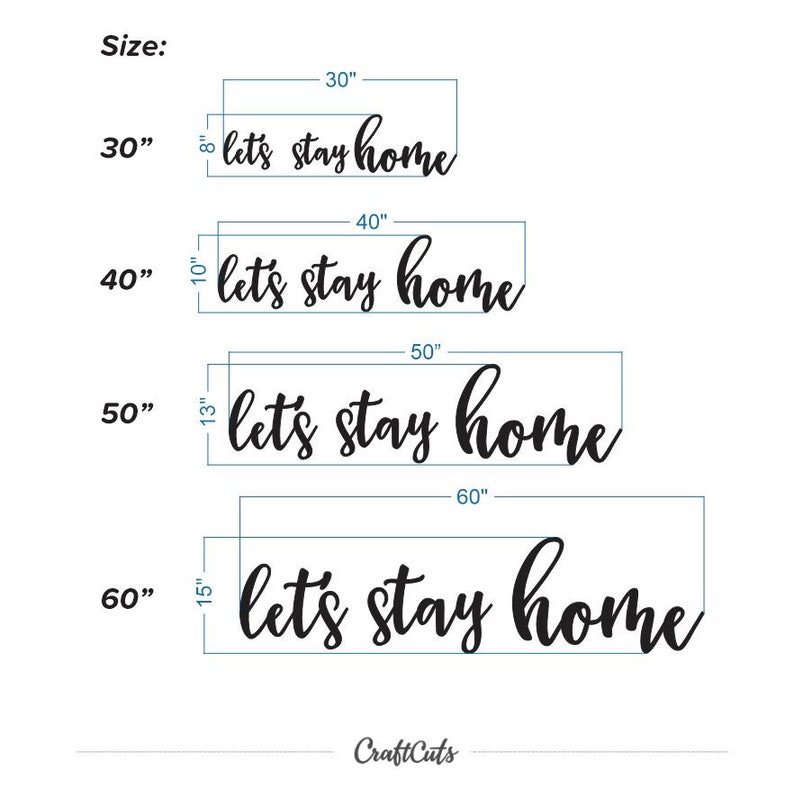 size options for lets stay home