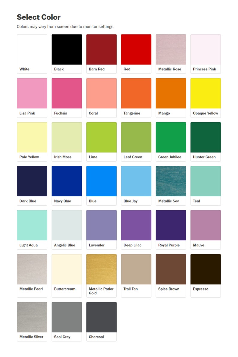 color choices for painted script wood letter white black red pink orange yellow green blue purple gold tan brown grey
