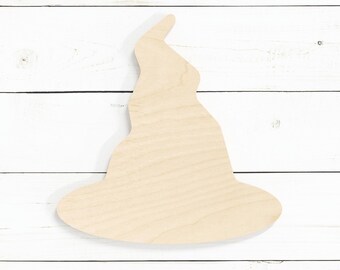 Wrinkly Witch Hat Craft Shape | Custom Wood Craft Shape - Choose Your Size | Unfinished Wood for DIY Crafting