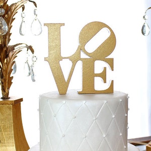 LOVE Cake Topper | Wedding, Anniversary, or Valentine&#39;s Day Cake Topper