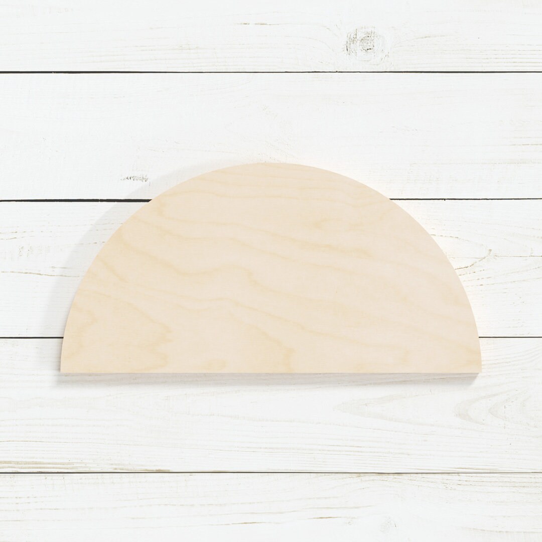 1/4 Thick Unfinished Wood Half Circle Shape DIY Half Circle Craft Shape