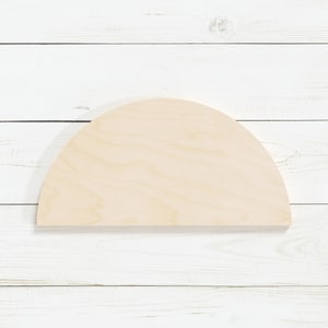 1/8&quot; Thick Unfinished Wood Half Circle Shape | DIY Half Circle Craft Shape | Small Half Circle Shape | Large Half Circle Shape