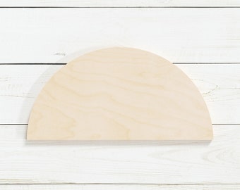 1/8" Thick Unfinished Wood Half Circle Shape | DIY Half Circle Craft Shape | Small Half Circle Shape | Large Half Circle Shape