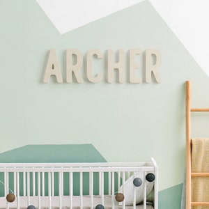 Custom-Made Wood Letter Name Sign | Personalized Name Décor for Nursery, Kid's Room, or Dorm | Simple Large Wood Letters