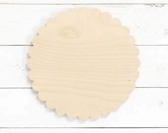 Small Scalloped Circle Craft Shape - Choose Your Size | Unfinished Wood for DIY Crafting