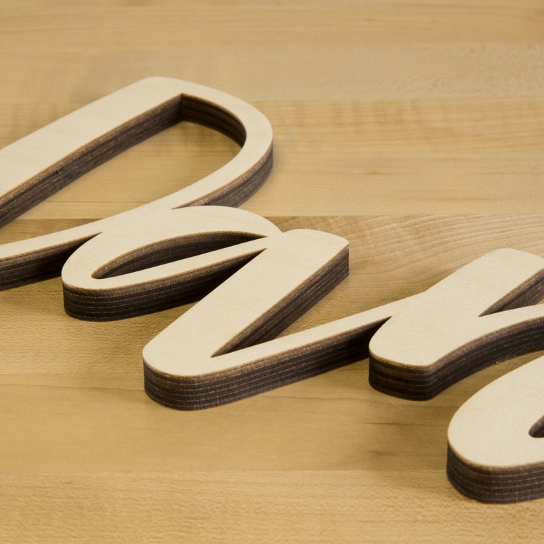 Script Wooden Letters Fancy Wall Letters Nursery Name Etsy