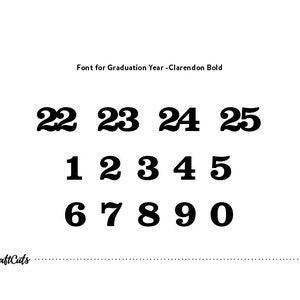 font for graduation year is clarendon bold numbers