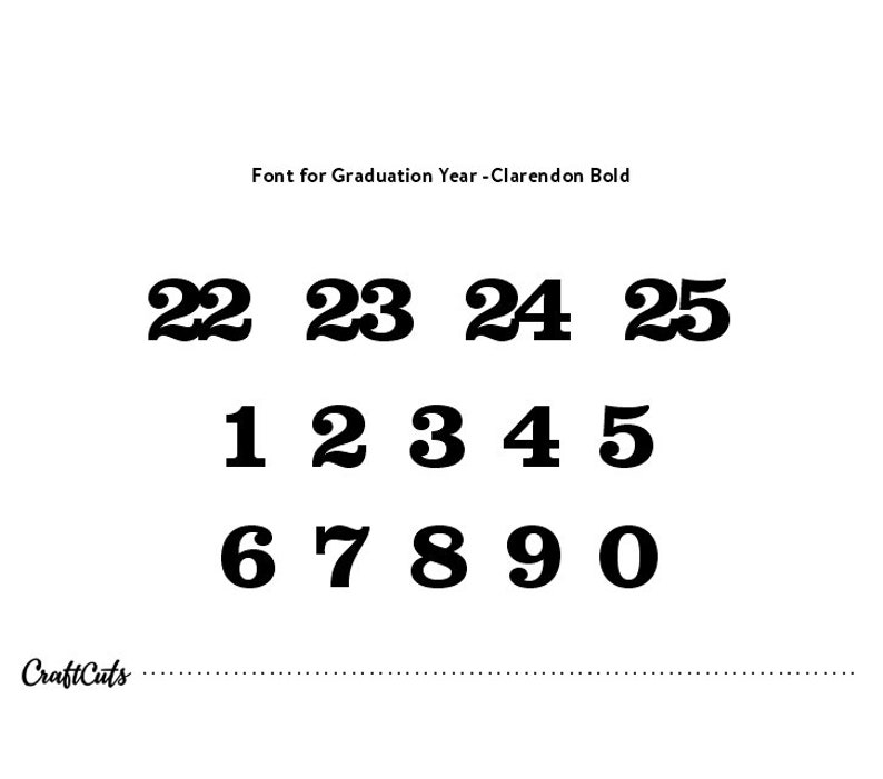 font for graduation year is clarendon bold numbers