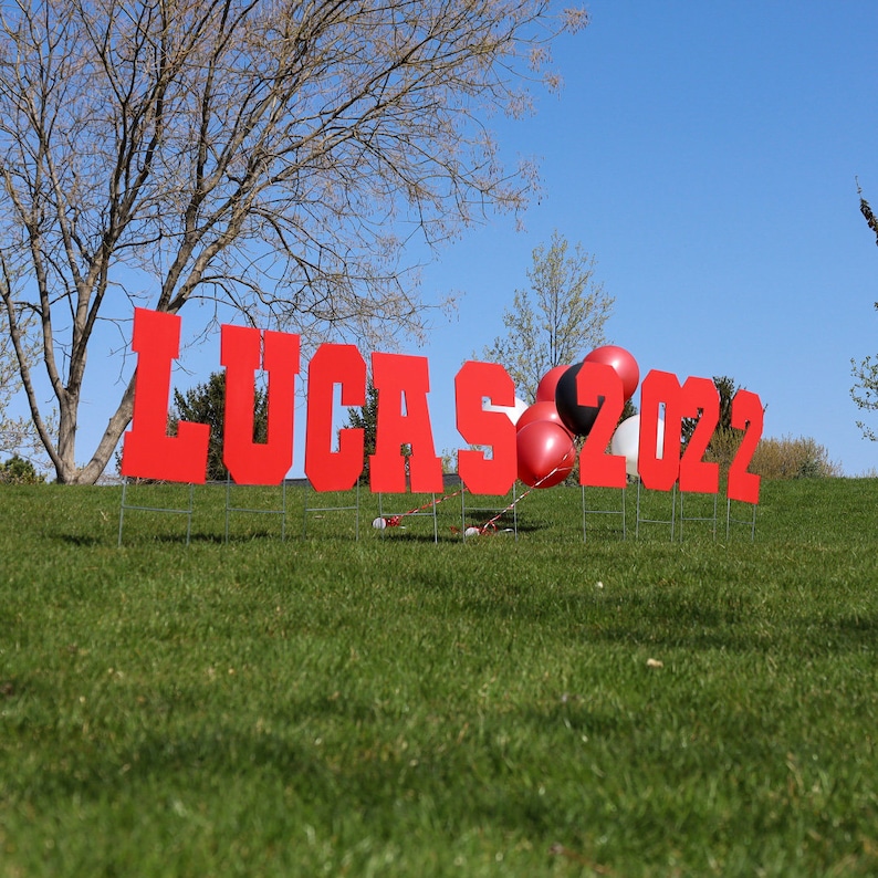 Graduation Yard Sign Letters With Yard Stakes Included Etsy
