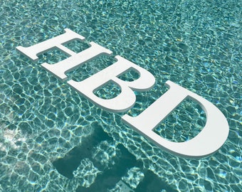 White Floating Foam Letters: Pool Party Decor