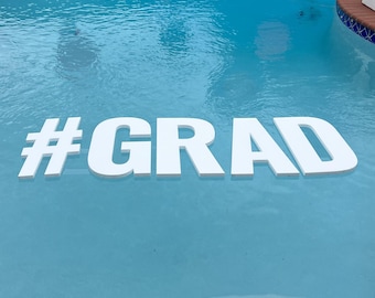 Pool Letters Spelling GRAD with Shape Options | 1" Thick Foam |