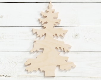 Realistic Christmas Tree Craft Shape | Wood Craft Shape - Choose Your Size | Unfinished Wood for DIY Crafting | Small to Large Sizes