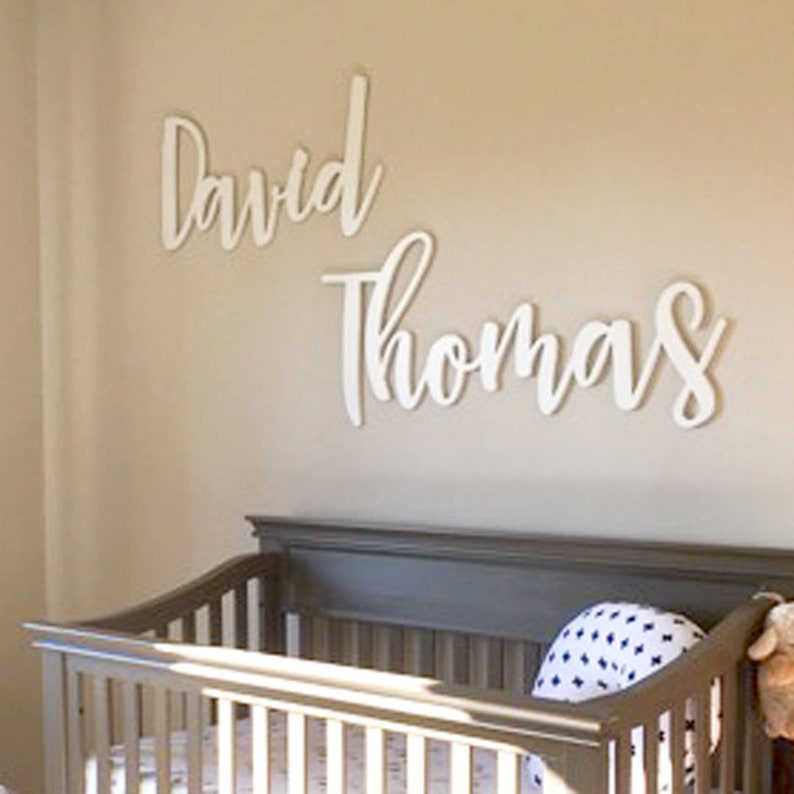 Script Wooden Letters Fancy Wall Letters Nursery Name Etsy