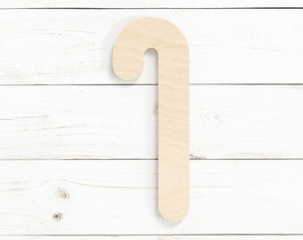 Candy Cane Craft Shape | Custom Wood Craft Shape - Choose Your Size | Unfinished Wood for DIY Crafting