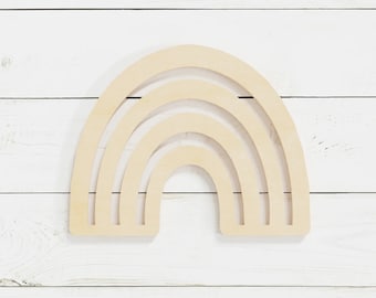 Rainbow Cutout Craft Shape | Wood Craft Shape - Choose Your Size From Small To Large | Unfinished Wood for DIY Crafting |