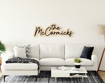 Custom Layered Name Sign For House Decor | Personalized Wedding Wood Sign